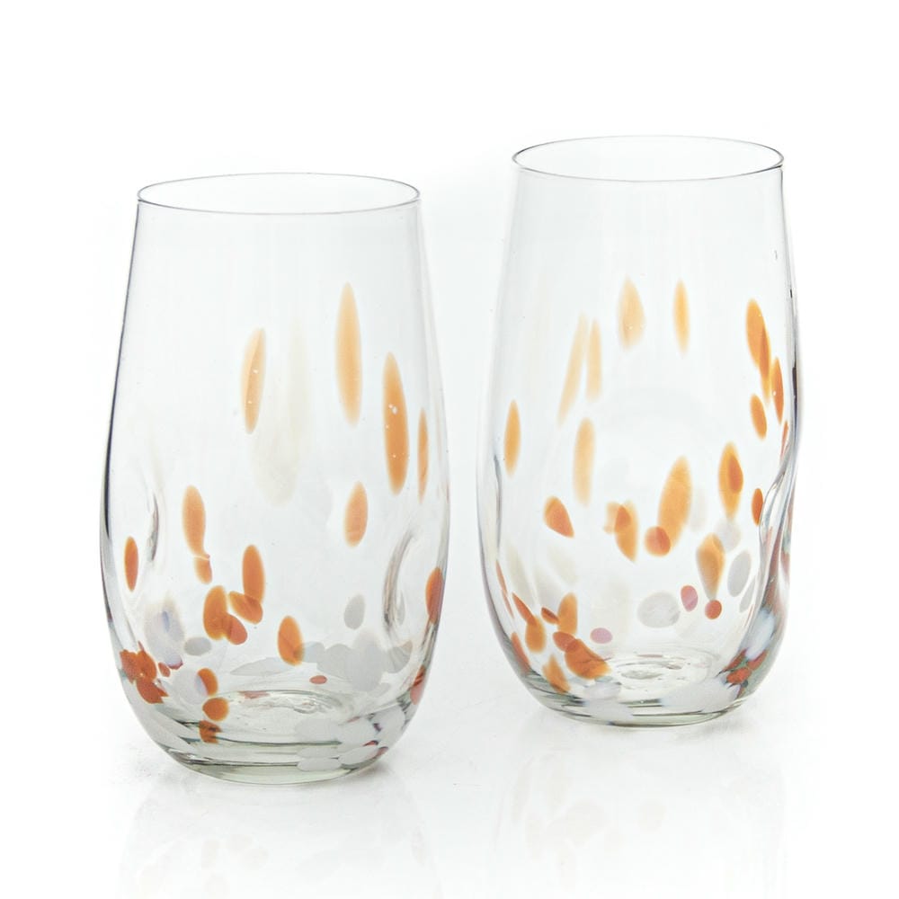 Tulip Tall Organic Indented Tumbler With Colour Flecks