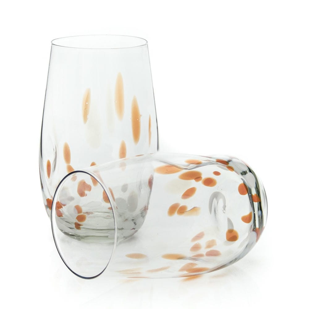 Tulip Tall Organic Indented Tumbler With Colour Flecks