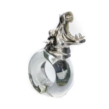 Mini Pewter Hippo Napkin Ring