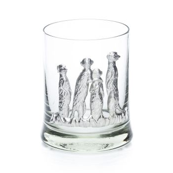 Whiskey Tumbler With Pewter Meerkat