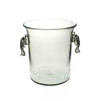 Ice Bucket With Elephant Pewter Handle