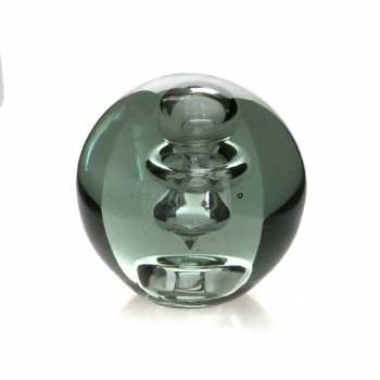 Silver Spiral Paperweight Clear (round)